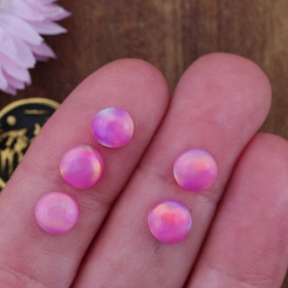 Aurora Opal Cabochon Set of 5 - approx. 6 x 6 mm