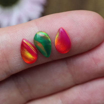 Aurora Opal Cabochon Set of 3 - approx. 9 x 6 mm