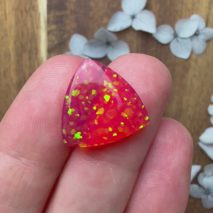 Glitter Opal Cabochon - approx. 17 x 17 x 3.5 mm