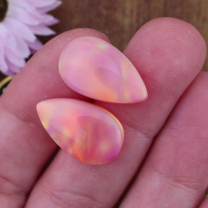 Aurora Opal Cabochon Set of 2 - approx. 19 x 11 mm