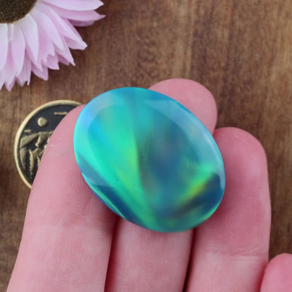 Aurora Opal Cabochon - approx. 29 x 22 x 4.9 mm