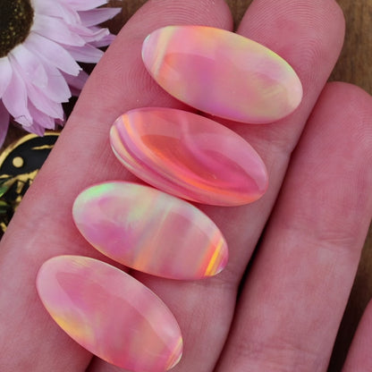 Aurora Opal Cabochon Set of 4 - approx. 22 x 11 mm