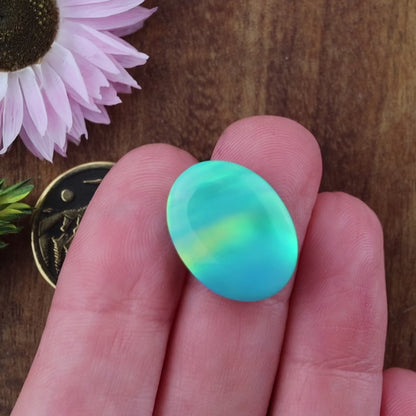 Aurora Opal Cabochon - approx. 19 x 15 x 4.4 mm
