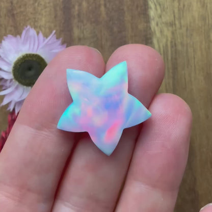 Aurora Opal Cabochon - approx. 21 x 21 x 4.3 mm
