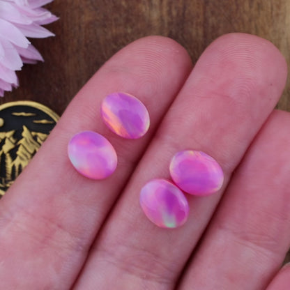 Aurora Opal Cabochon Set of 4 - approx. 9 x 7 mm