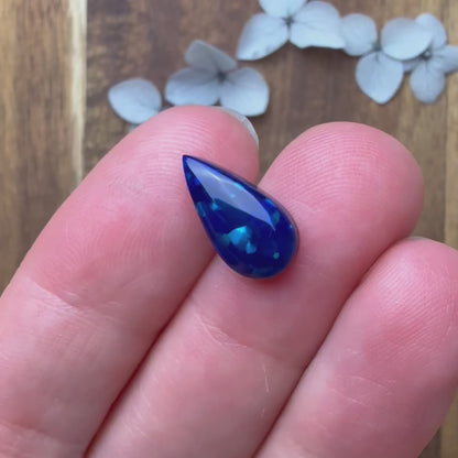 Glitter Opal Cabochon - approx. 14 x 7 x 3.8 mm