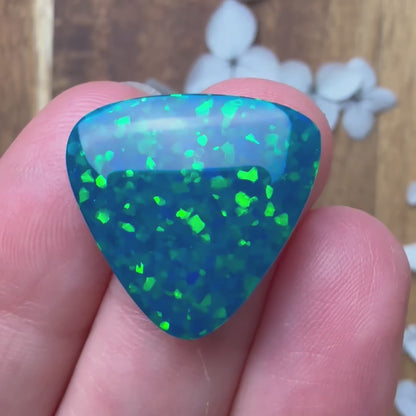 Glitter Opal Cabochon - approx. 20 x 20 x 3.9 mm