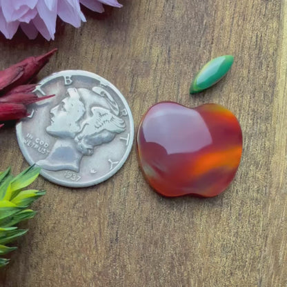 Aurora Opal Cabochon - approx. size of fruit 17 x 15 x 4.6 mm