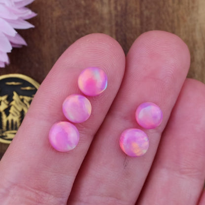 Aurora Opal Cabochon Set of 5 - approx. 6 x 6 mm