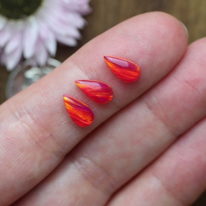 Aurora Opal Cabochon Set of 3 - approx. 9 x 4 mm